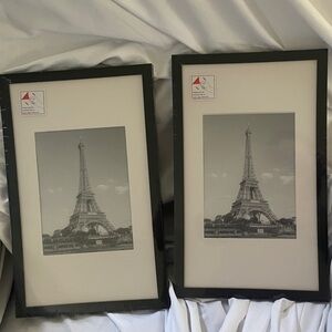 Black Framed Eiffel Tower Wall Art - Set of 2